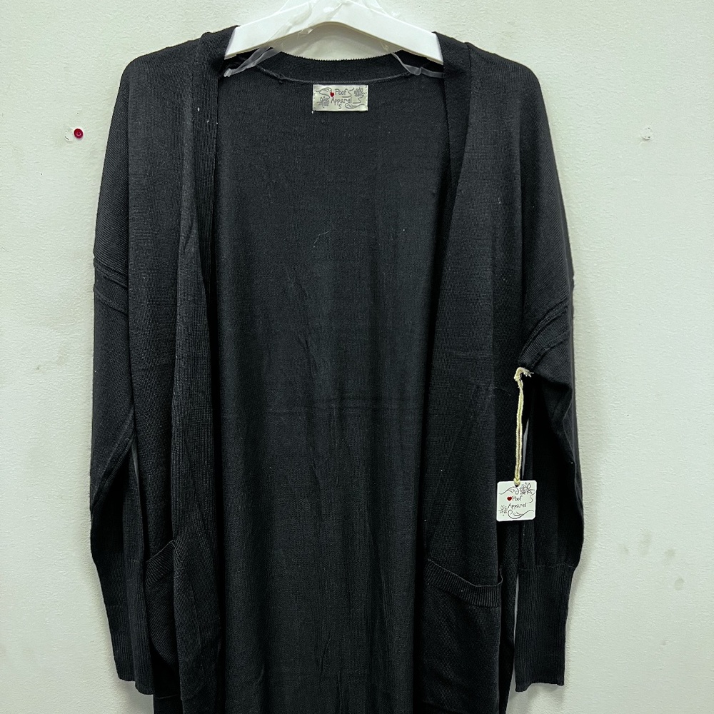 Poof Apparel Black Women's Cardigan